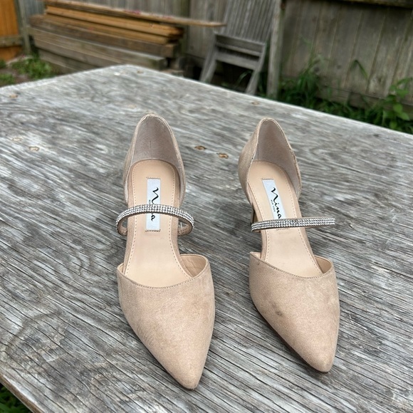 Nina BRYSTOL ALAMO TAN SUEDE MID-HEEL D'ORSAY DRESS PUMP  size 6 - Picture 6 of 6